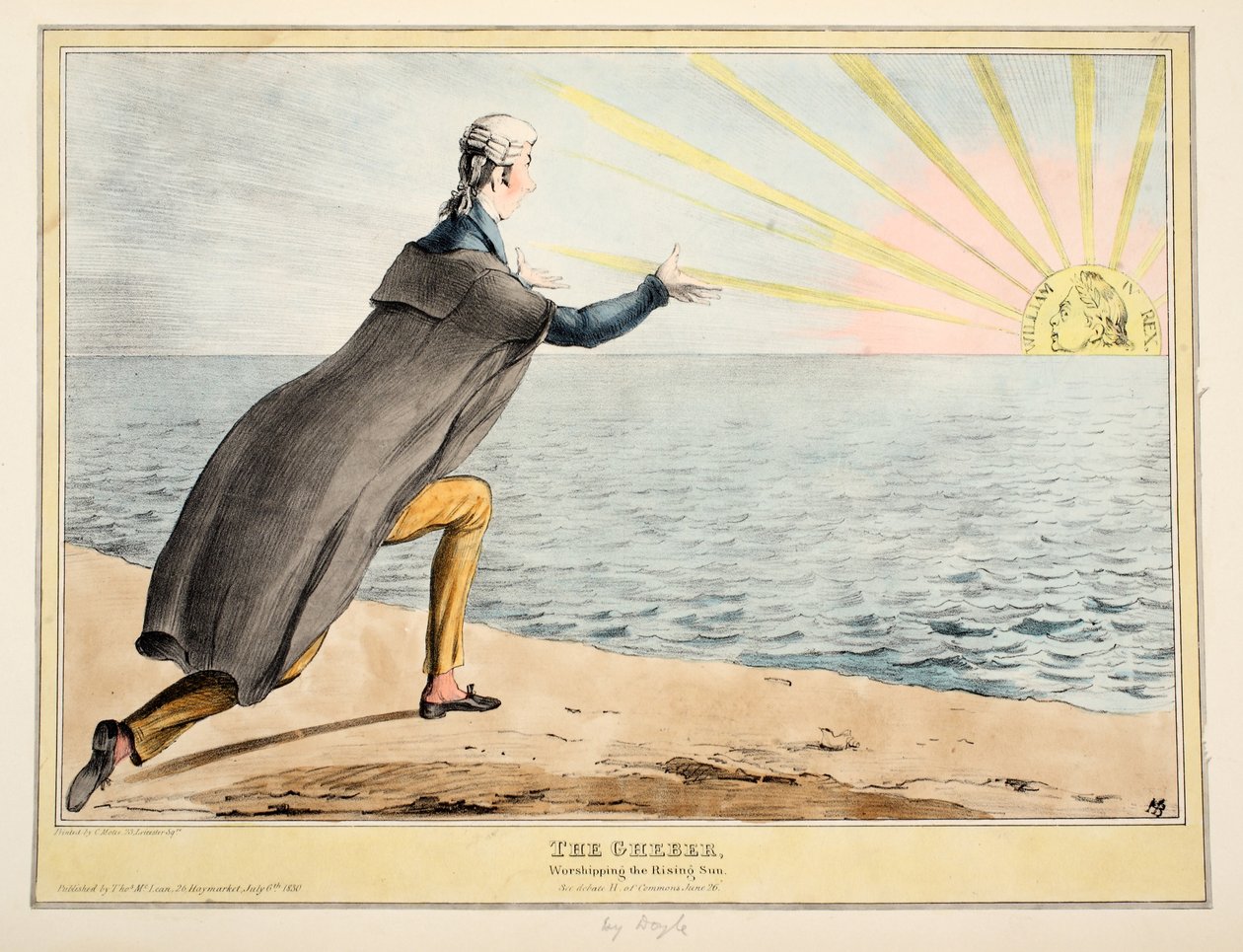The Gheber: Worshiping the Rising Sun, 1830 (håndfarget gravering) av John Doyle