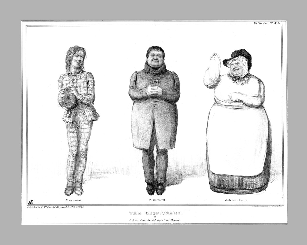 Misjonæren. Eller en scene fra det gamle skuespillet til hykleren, 1835. av John Doyle