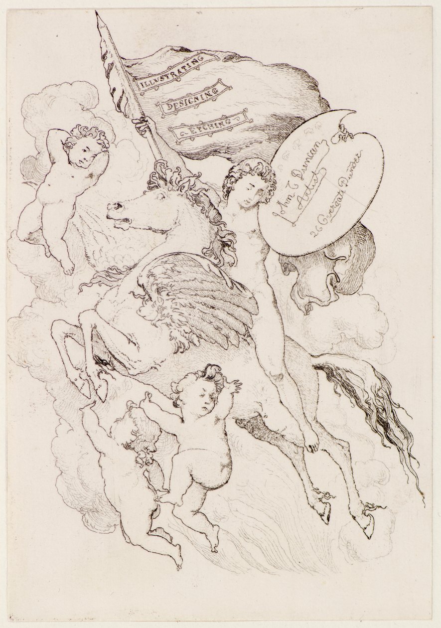 Flyvende hest (etsing) av John Duncan