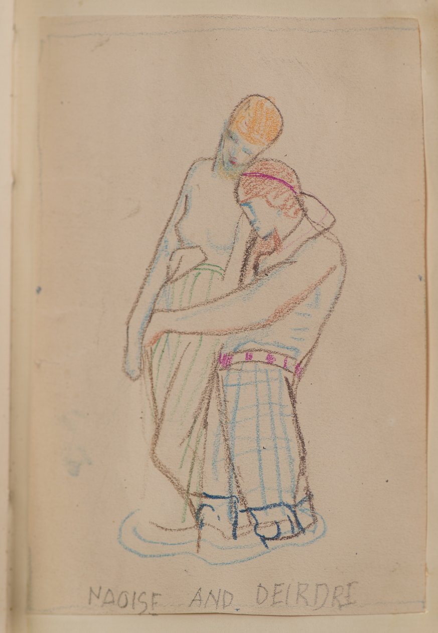 Naoise og Deirdre (blyant) av John Duncan