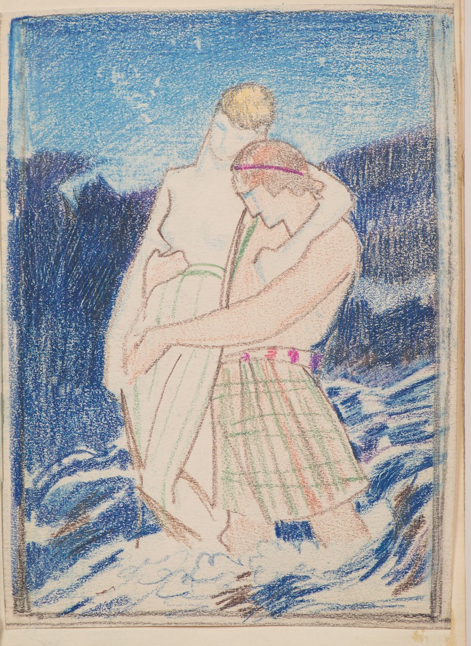 Naoise og Deirdre (blyant) av John Duncan