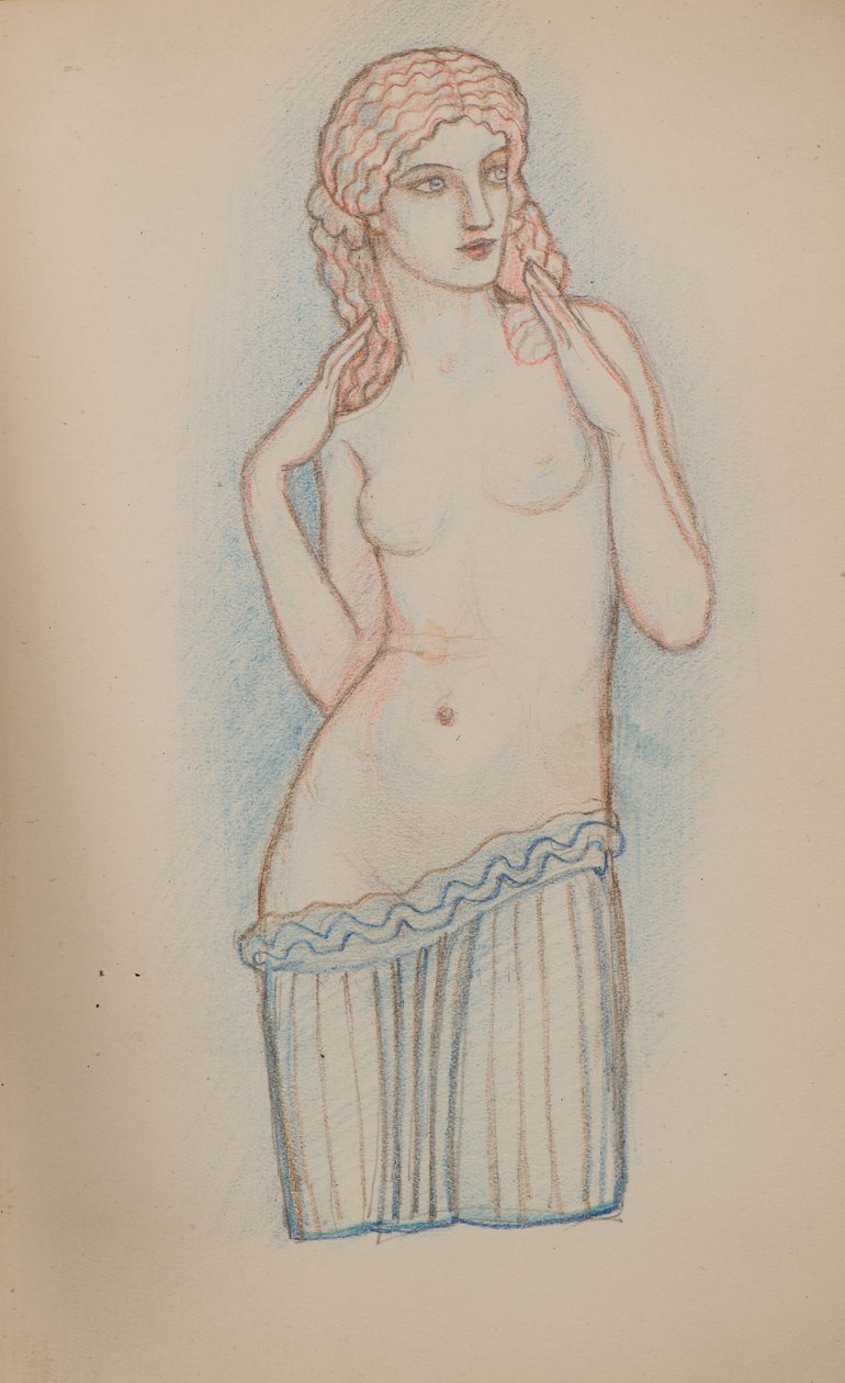 Uten tittel [Kvinnelig figur] (blyant) av John Duncan