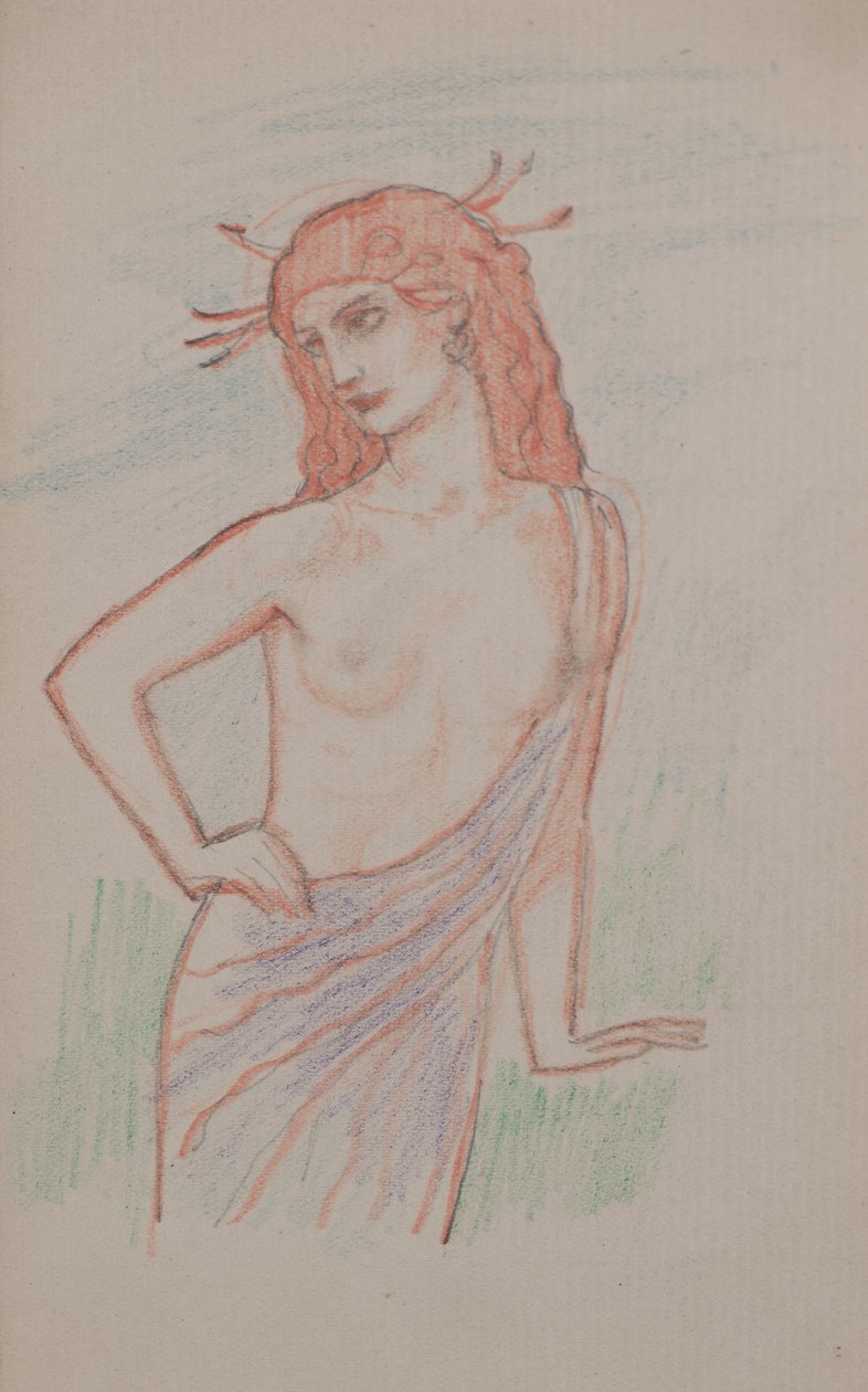 Uten tittel [Kvinnelig figur] (blyant) av John Duncan