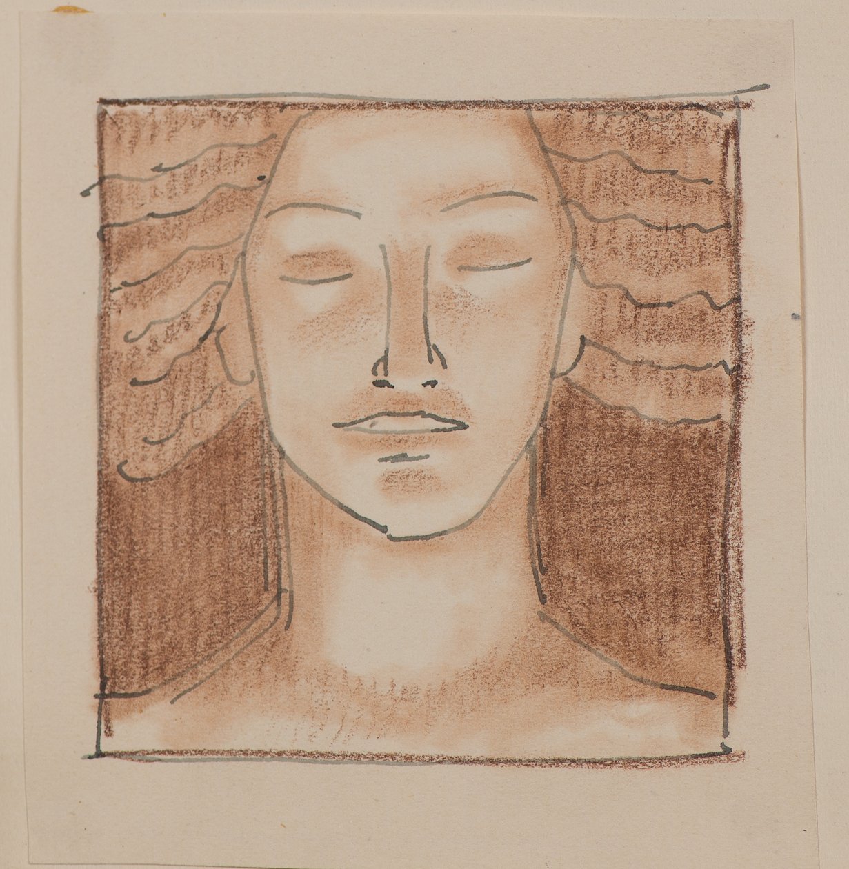 Uten tittel [Mann ansikt] (blyant) av John Duncan