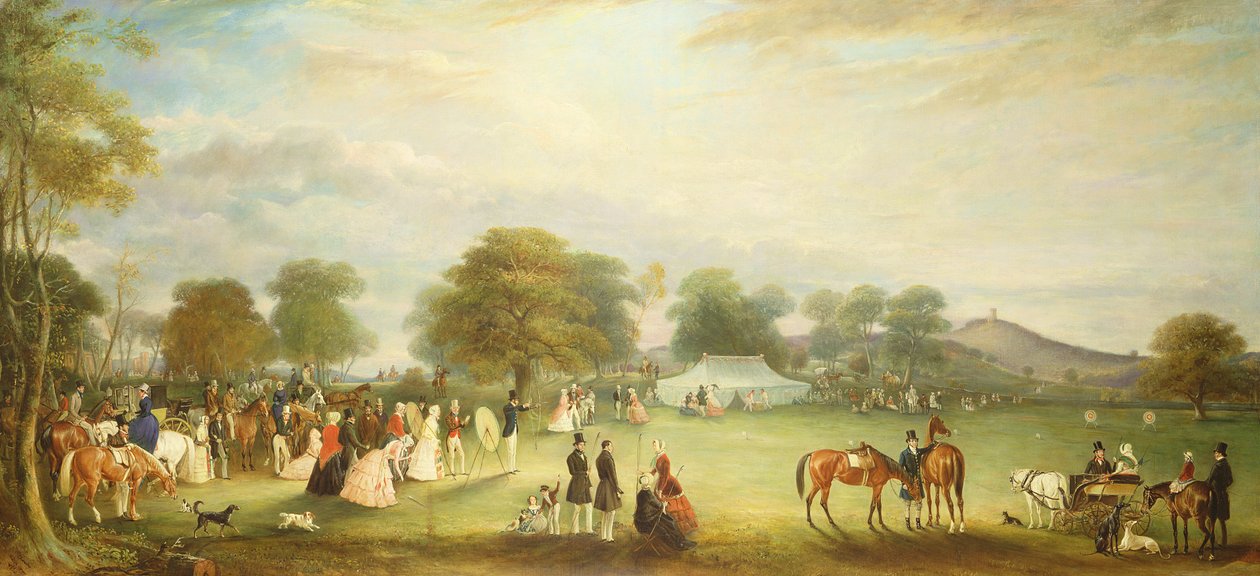 Bueskytingsmøte i Bradgate Park, Leicestershire, 1850 av John E. Ferneley