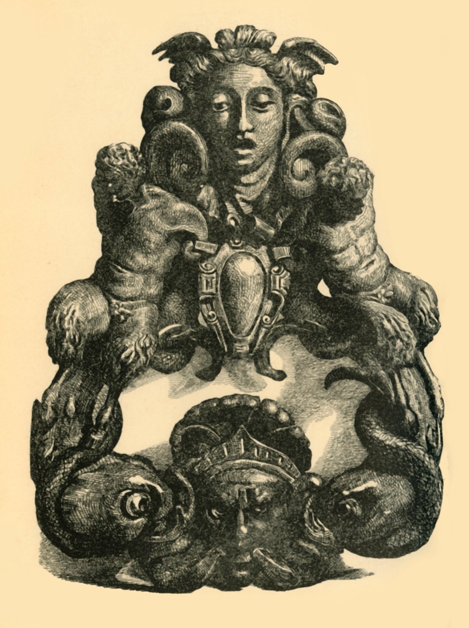 Dørbanker med delfiner og satyrer, tidlig på 1600-tallet, 1881. av John Emms