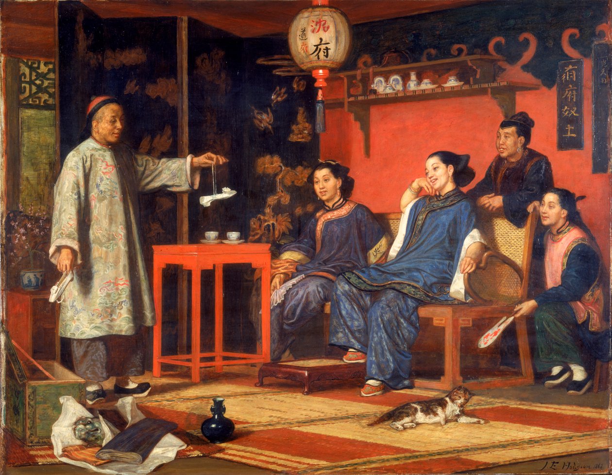 Kinesiske damer ser på europeiske kuriositeter, 1868 av John Evan Hodgson