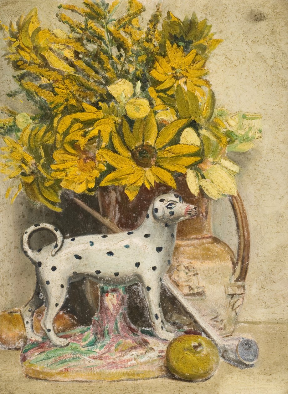 Stilleben (flekket hund) (olje om bord) av John Everett