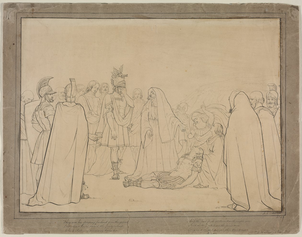 Aeneas viste kroppen til Pallas fra Virgils Aeneid, 1843. av John Everett Millais