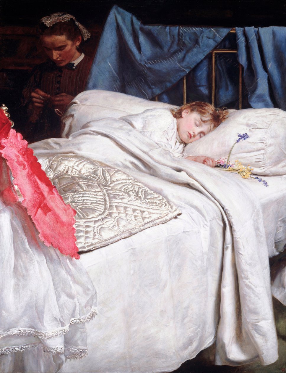Søvn. Rundt 1865 (olje på lerret) av John Everett Millais