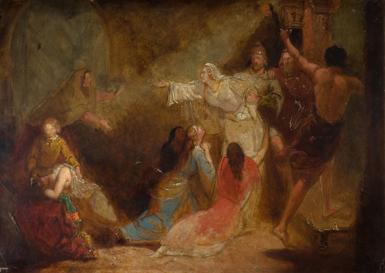 Elgiva beslaglagt etter ordre fra erkebiskop Odo, 1847. av John Everett Millais
