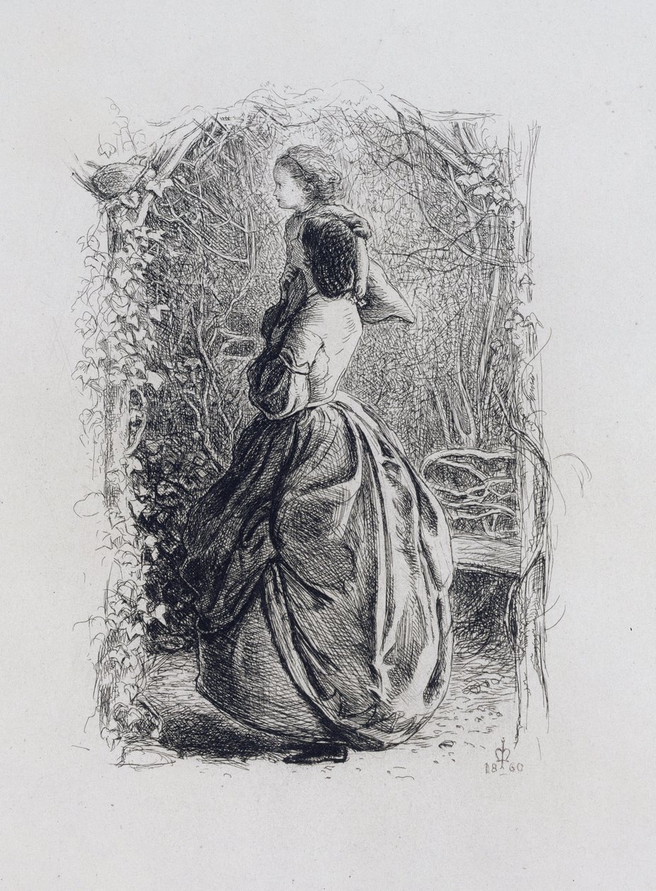 Happy Springtime (radering på papir) av John Everett Millais