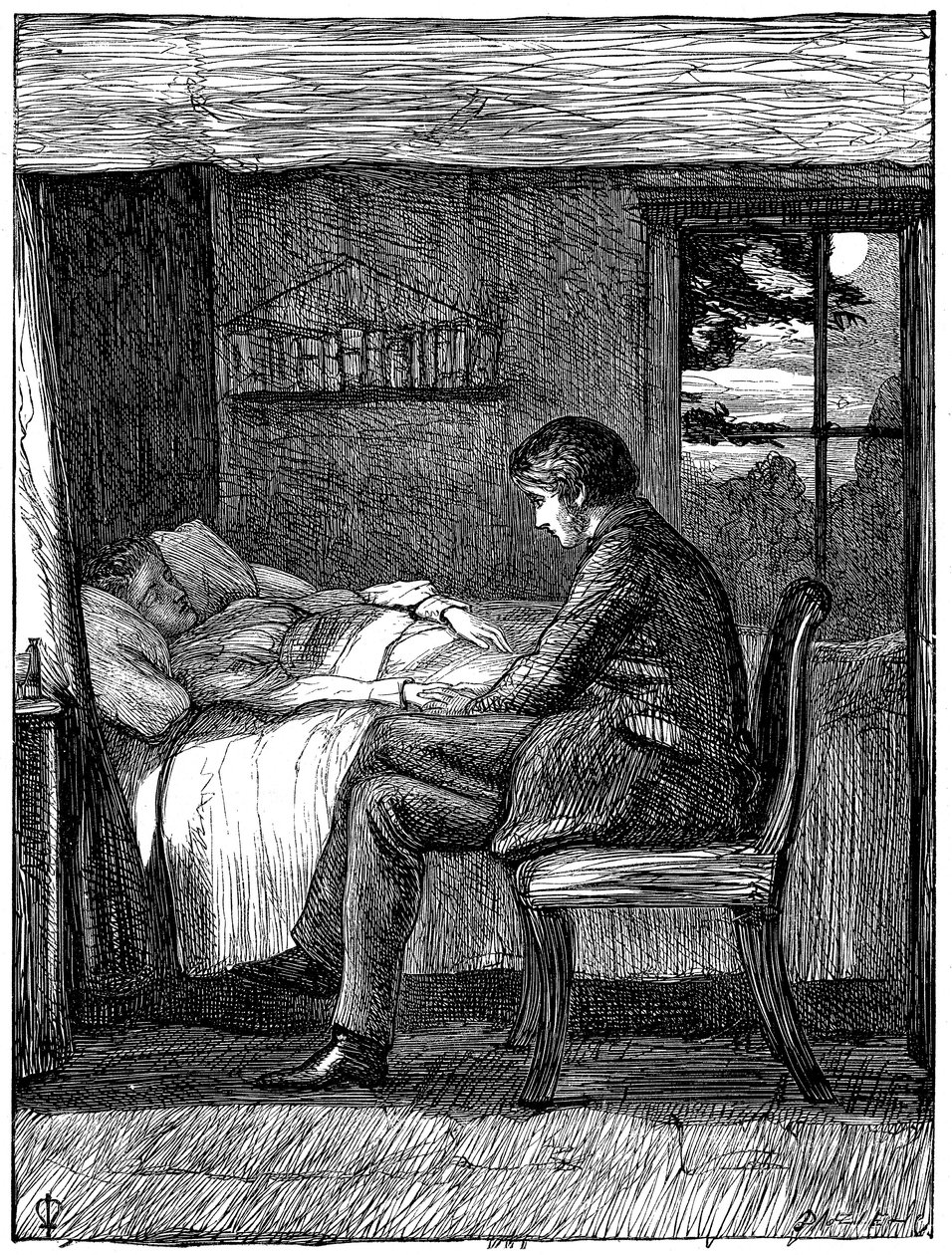 Illustrasjon til diktet Last Words av Owen Meredith, 1860. av John Everett Millais