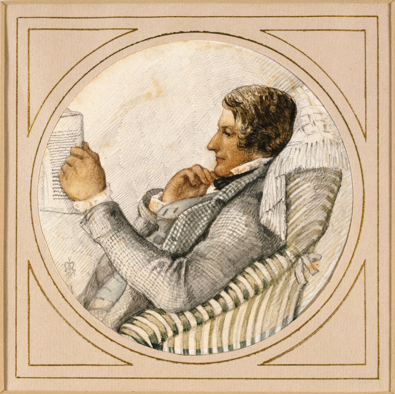 Portrett av Ford Madox Brown, c1850-1870 av John Everett Millais