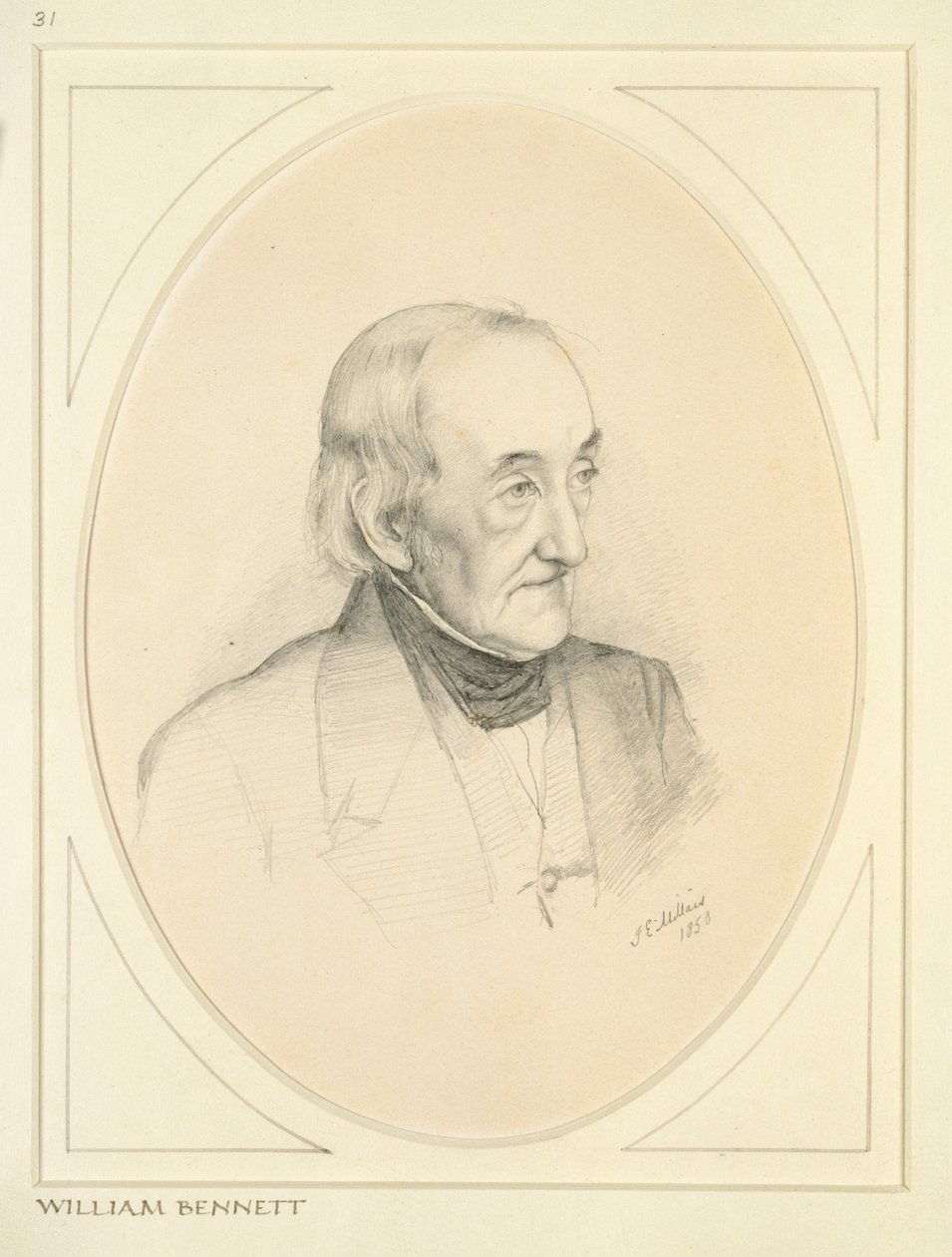 Portrett av William Bennett, 1850 av John Everett Millais