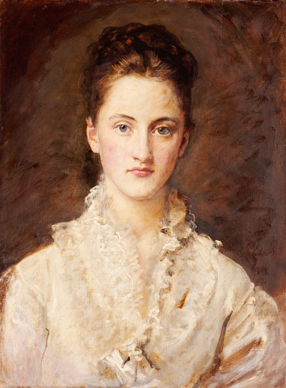 Portrett av kunstnerens datter, Mary, halv lengde, 1875-76 av John Everett Millais