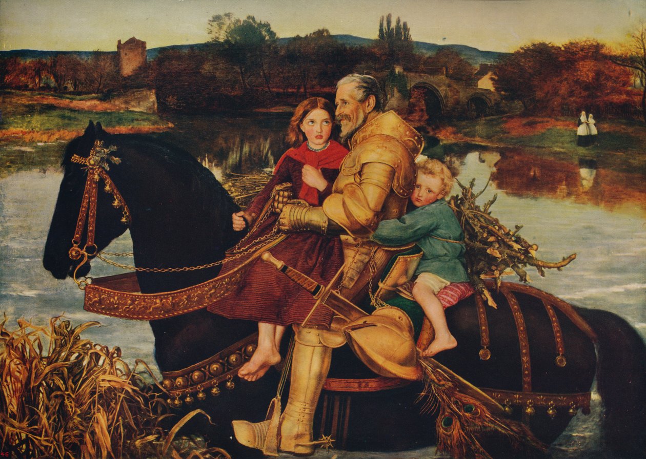 Sir Isumbras ved Ford, 1857, c1915 av John Everett Millais