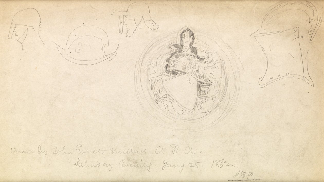 Skisse for et våpenskjold, 1862 av John Everett Millais