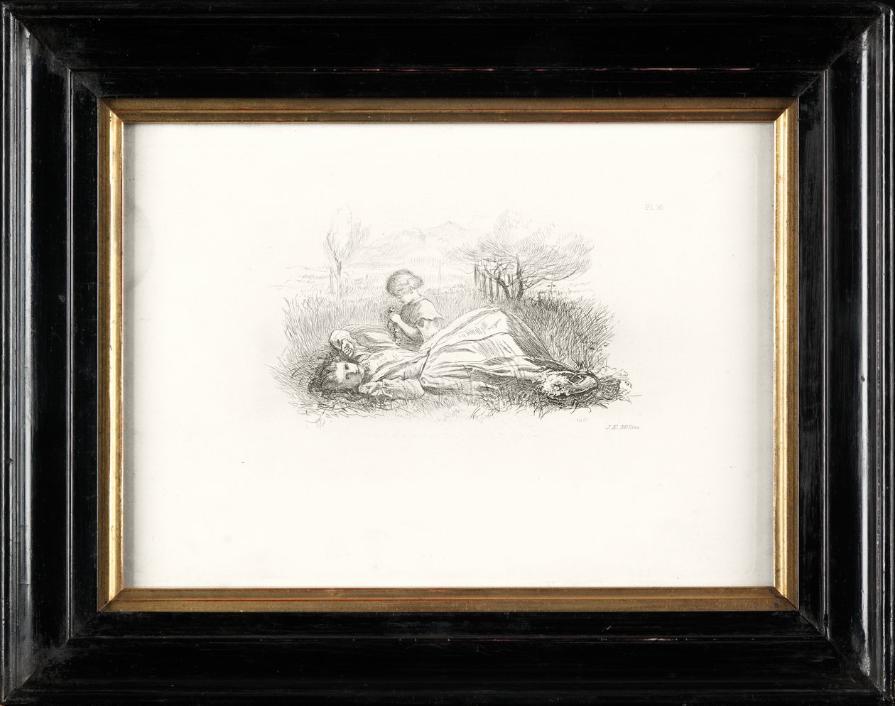 Summer Indolence (etsing) av John Everett Millais