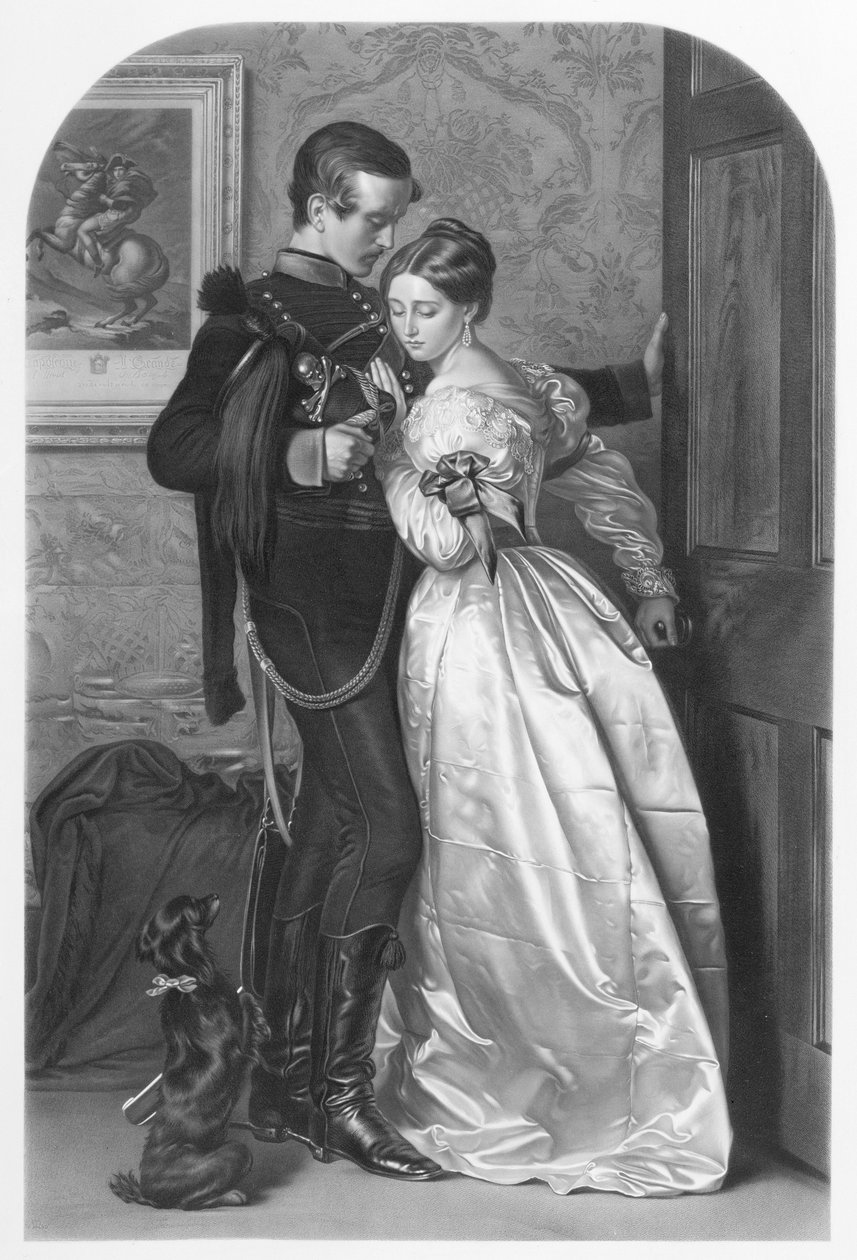 The Black Brunswicker, gravert av Thomas L. Atkinson (1817-c.1890) pub. av Henry Graves und Co., 1863 (mezzotint) (se også 100299) av John Everett Millais
