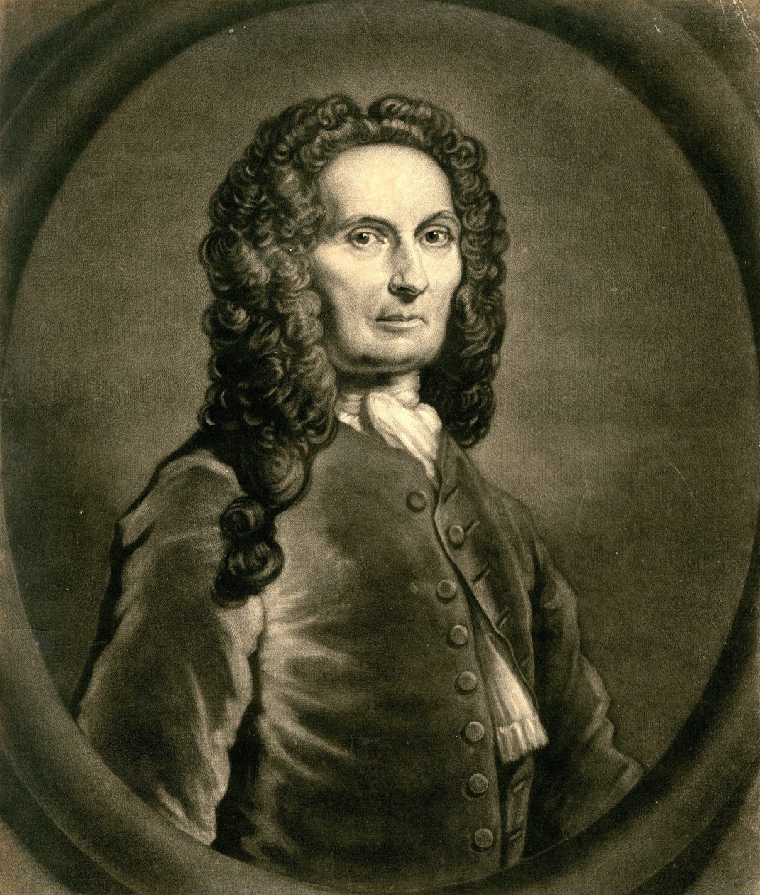 Portrett av den franske matematikeren Abraham de Moivre 1667-1754, 1736 av John Faber