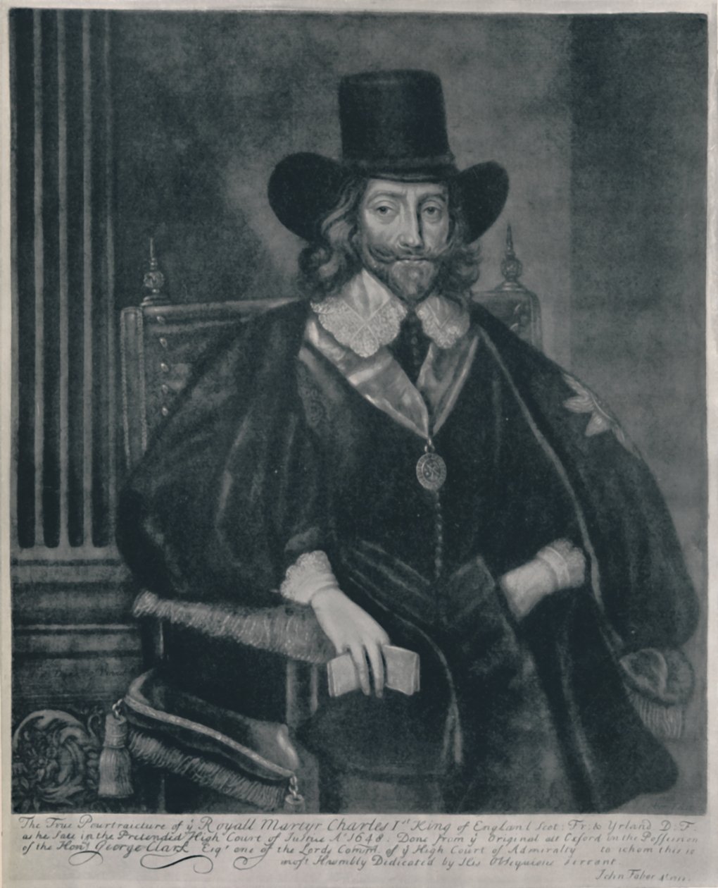 Portrett av Charles I, c1620-1649, 1928 av John Faber the Elder