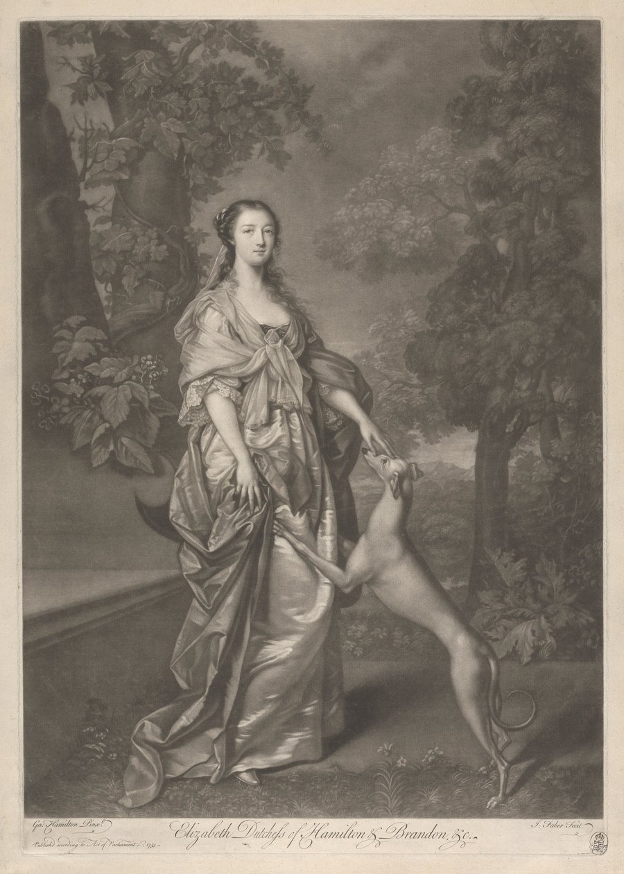 Elizabeth, hertuginne av Hamilton av John Faber the younger