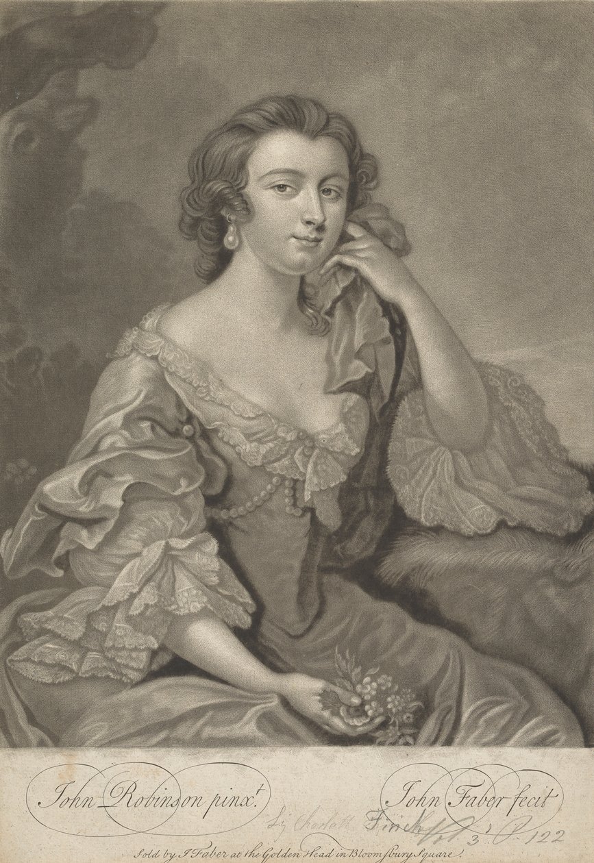 Lady Charlotte Finch (née Fermor) av John Faber the younger