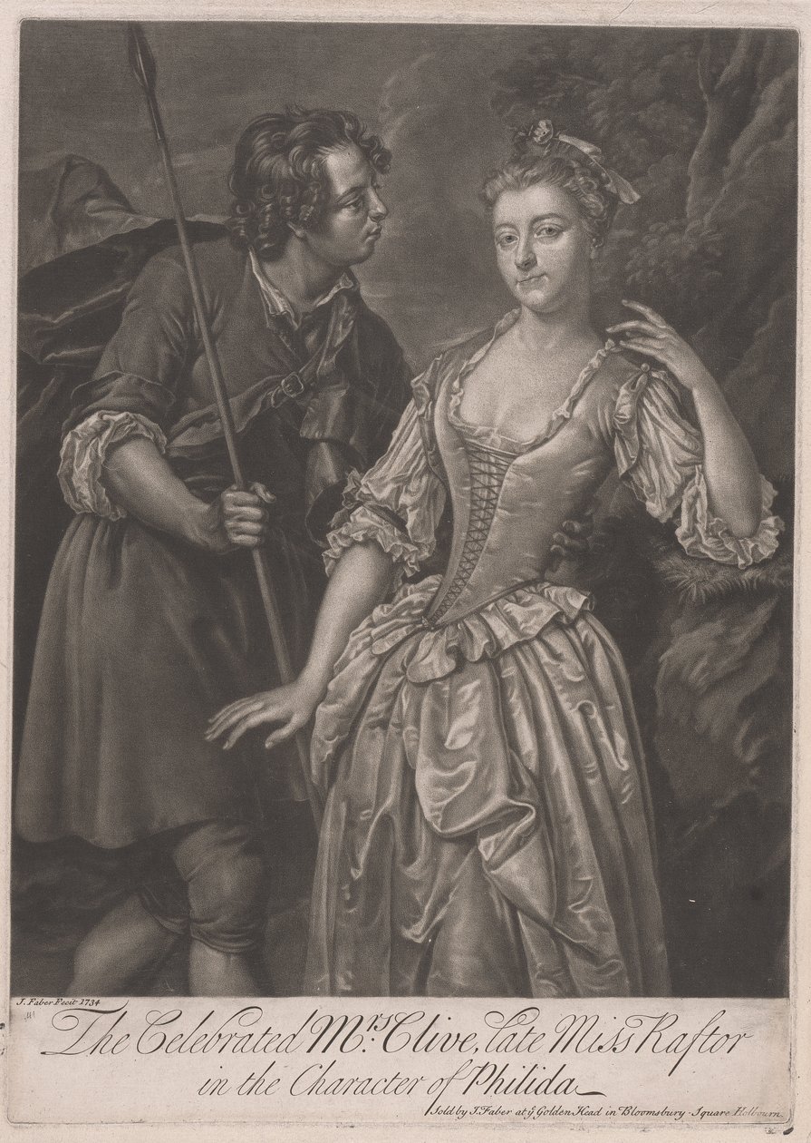 The Celebrated Mrs Clive, avdøde Miss Rafter, i rollen som Philida av John Faber the younger