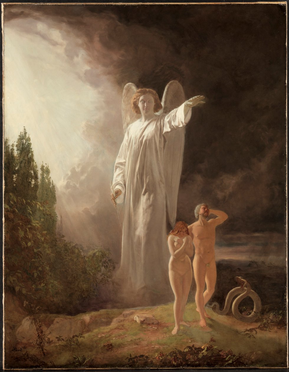 Utvisning av Adam og Eva, 1880-tallet. av John Faed
