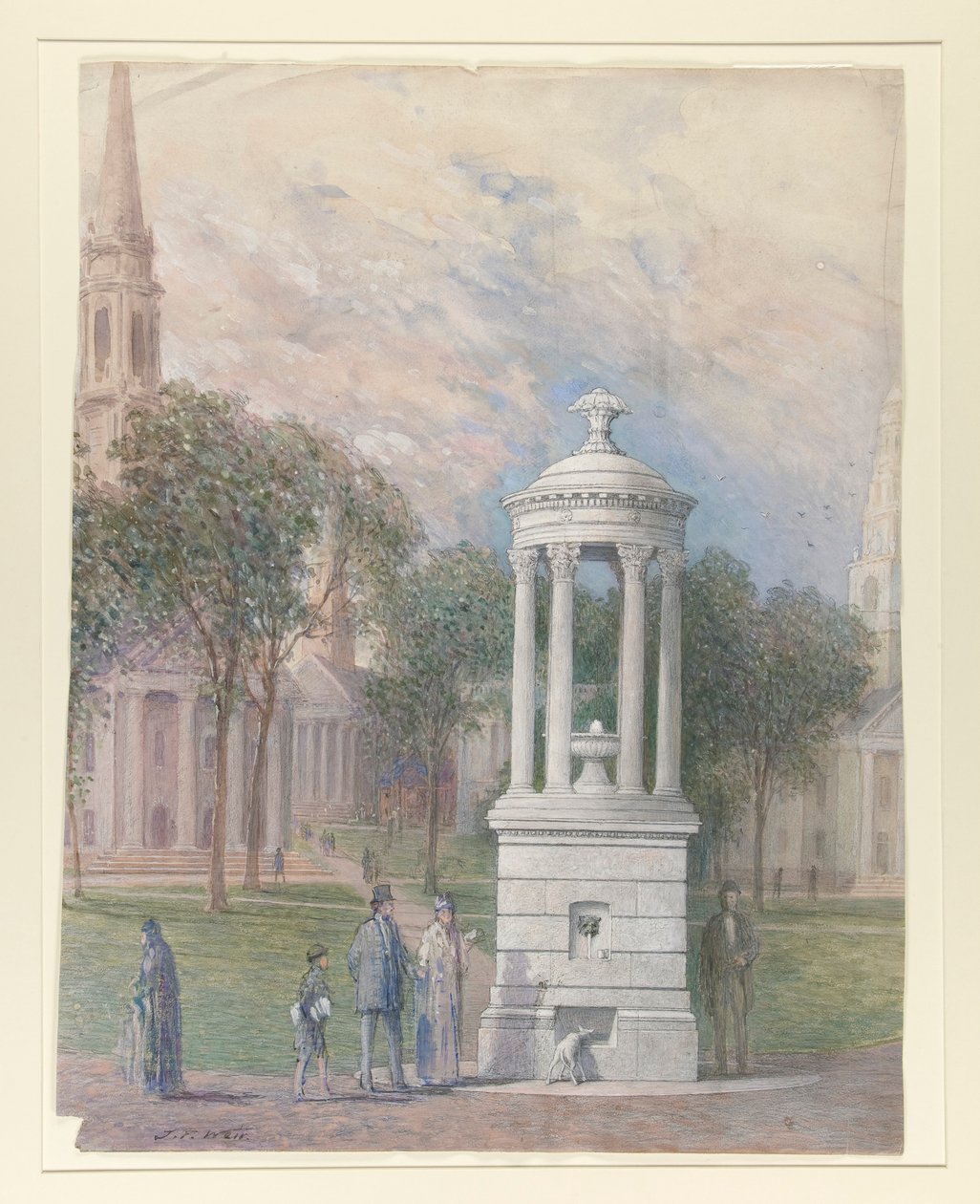 Bennett Fountain på New Haven Green av John Ferguson Weir