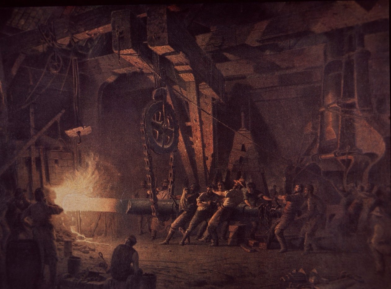 West Point Gun Foundry, smiing av skaftet, ca. 1867 (olje på lerret) av John Ferguson Weir