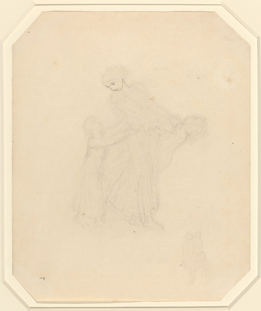 Voksen og to barn av John Flaxman