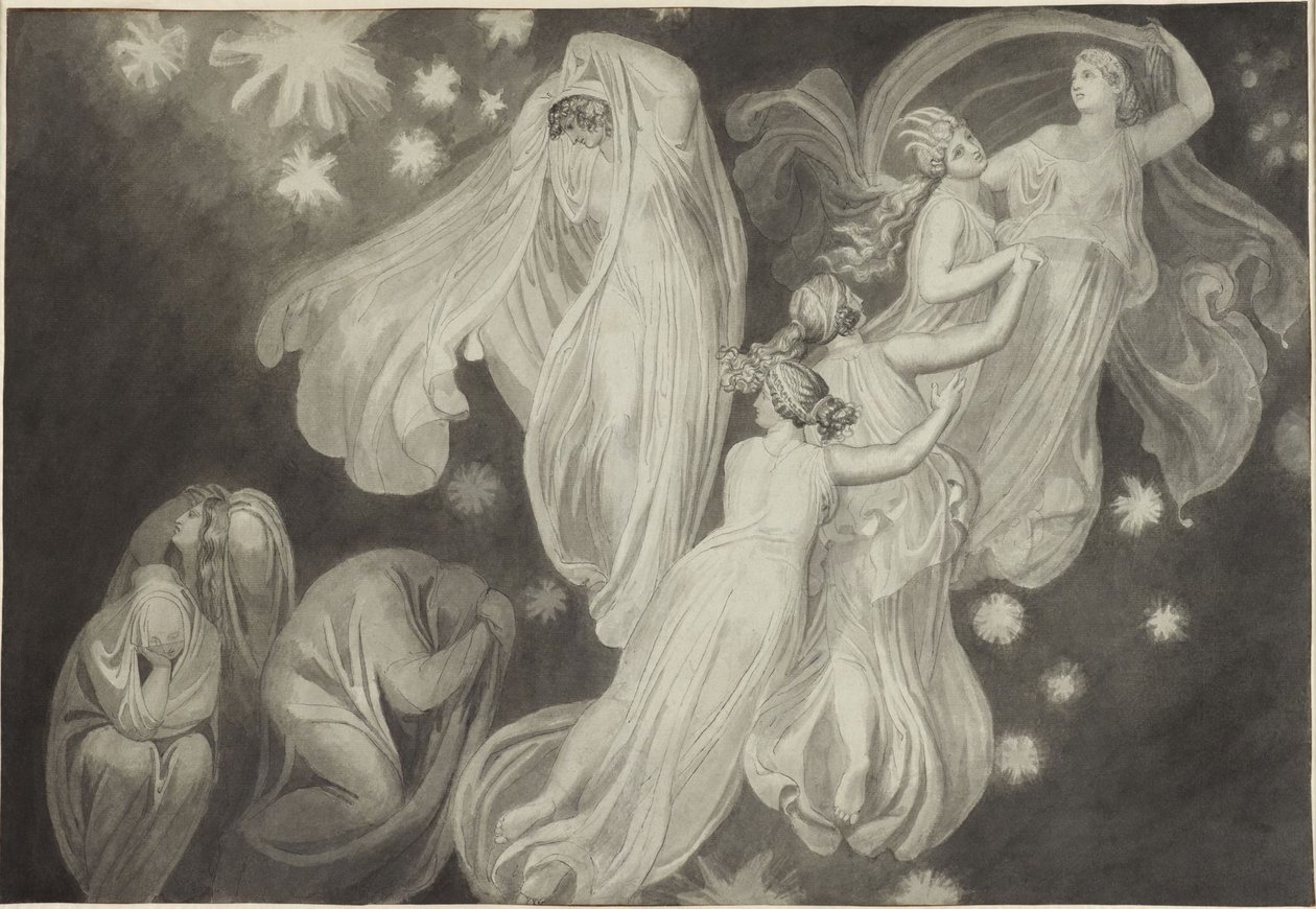 Engler leder en sjel til himmelen av John Flaxman