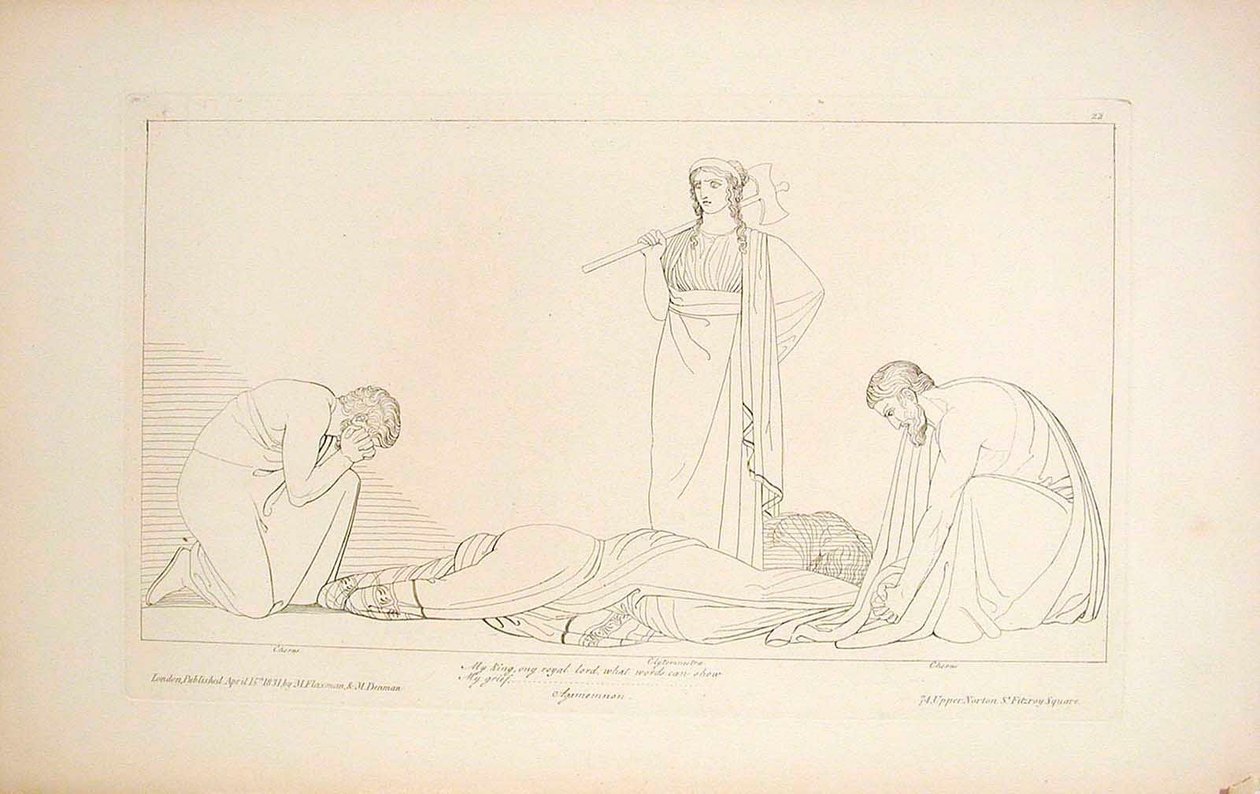 Klytaimnestra og koret av John Flaxman