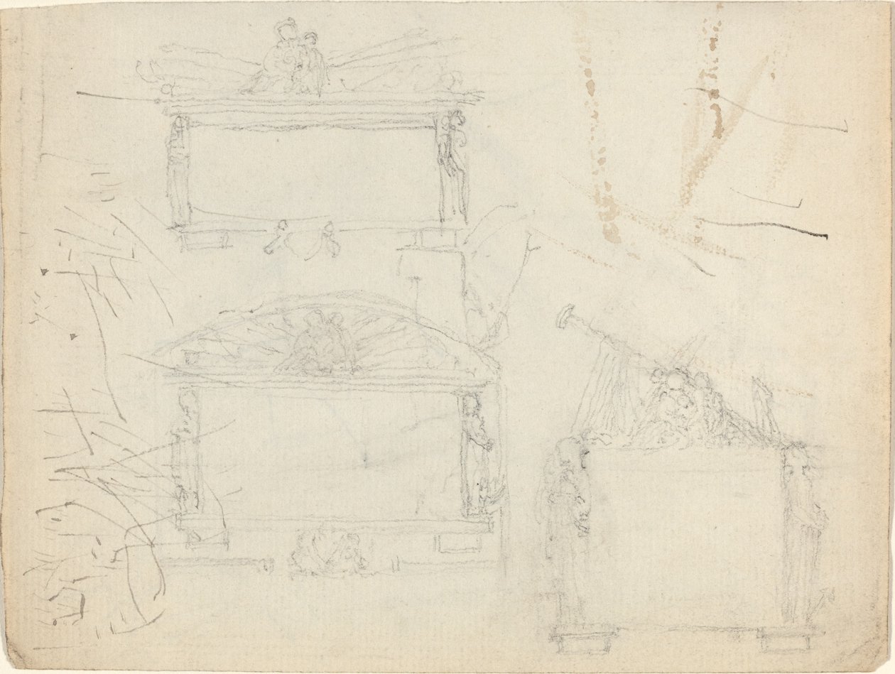 Design for monumenter [recto and verso] av John Flaxman