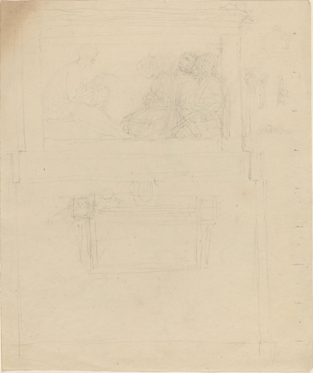 Design for et monument til Sir William Jones (?) [recto and verso] av John Flaxman