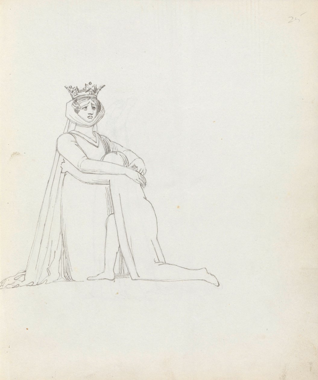 Tegning av fru Siddons som Constance, 1783 (penn, blekk og vask på papir) av John Flaxman