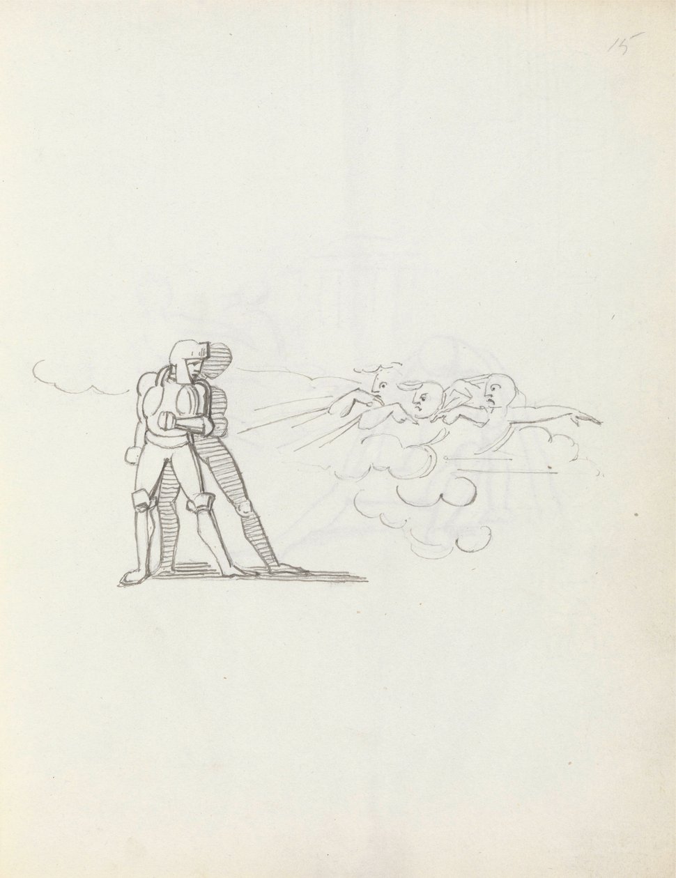 John Philip Kemble som Hamlet, 1783 (penn, blekk og vask på papir) av John Flaxman