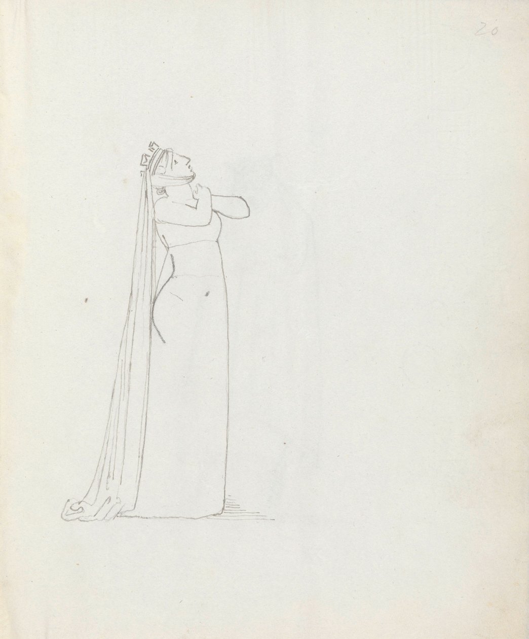 Fru Siddons som Constance, 1783 (penn, blekk og vask på papir) av John Flaxman