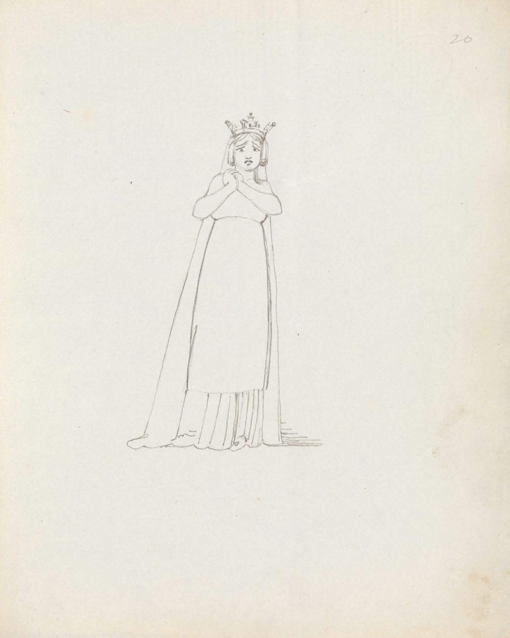 Fru Siddons som Constance, 1783 (penn, blekk og vask på papir) av John Flaxman