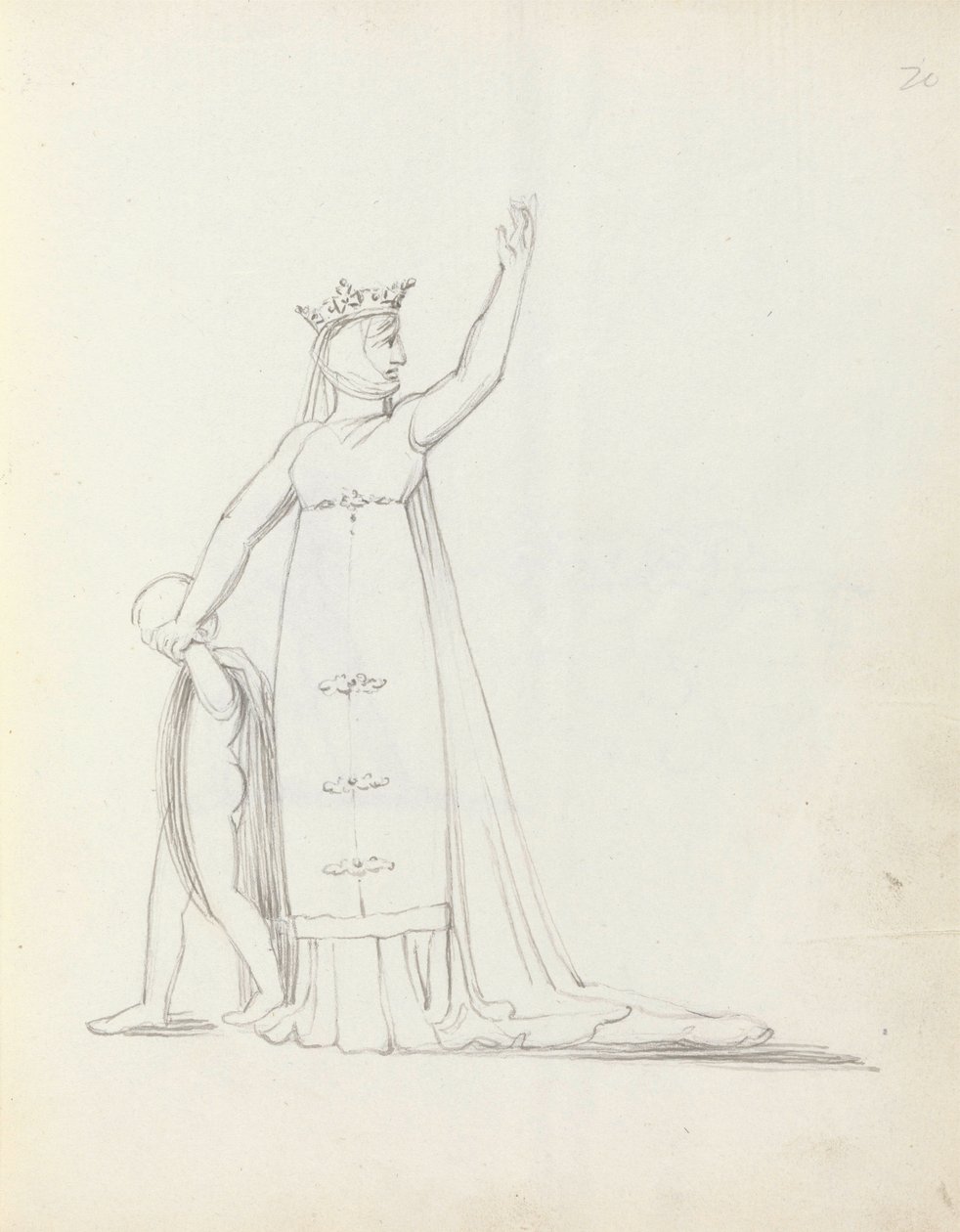 Fru Siddons som Constance with Child, 1783 (penn, blekk og vask på papir) av John Flaxman