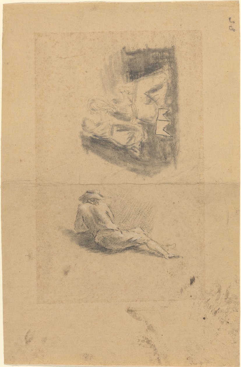 tilbakelent mann; To kvinner av John Flaxman