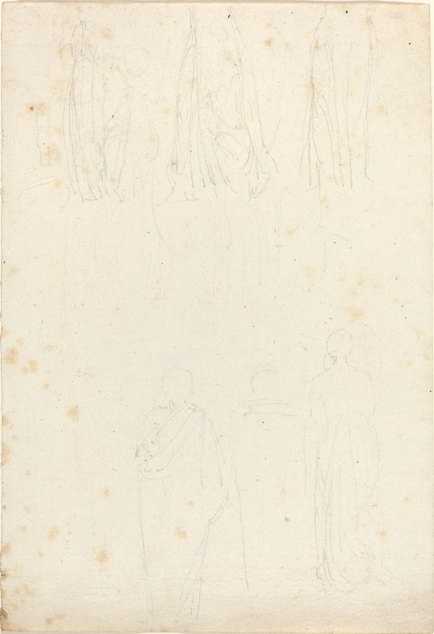 Ark med studier av kappet figurer av John Flaxman