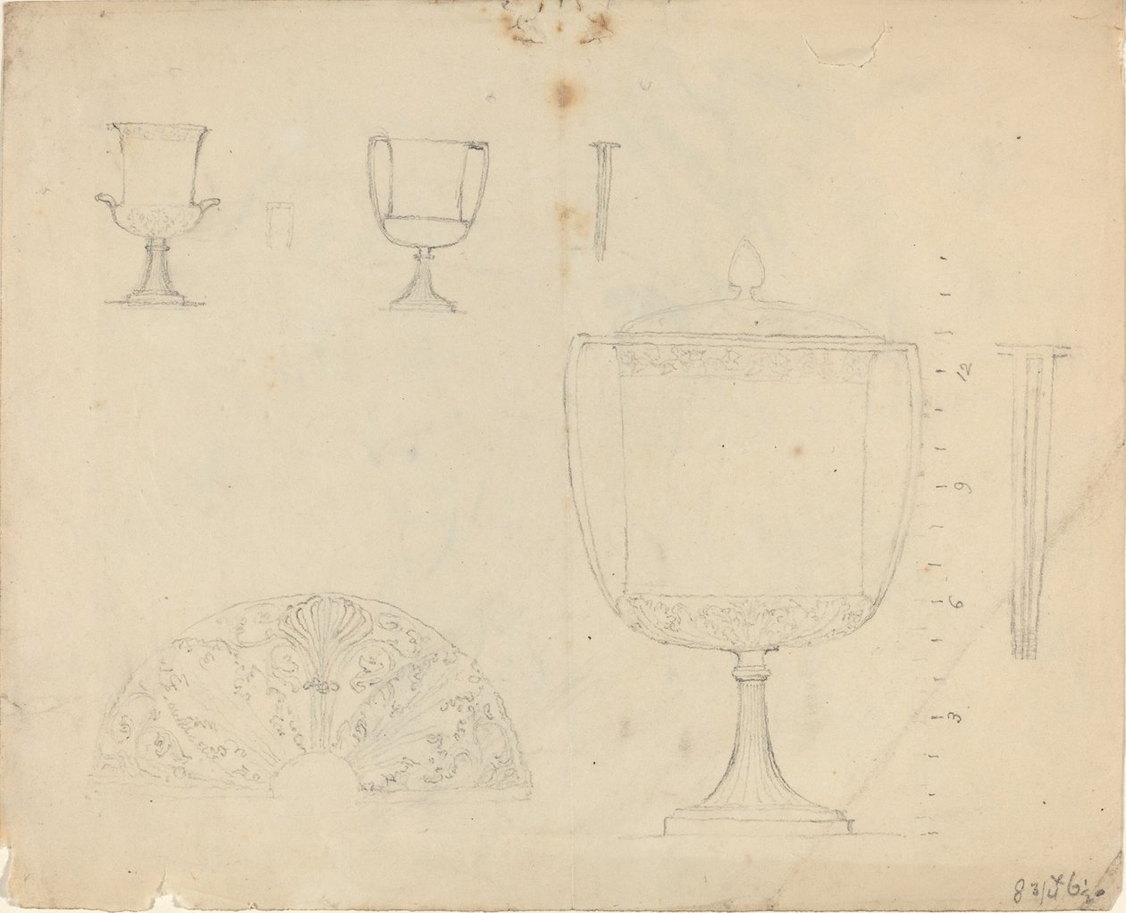 Studieark [rekto og verso] av John Flaxman