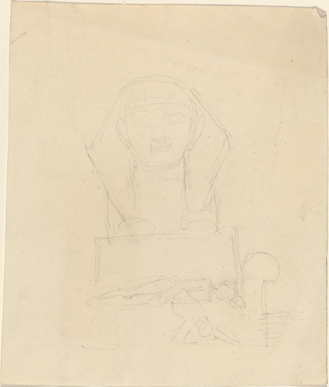 Sfinx med liggende figurer i forgrunnen av John Flaxman