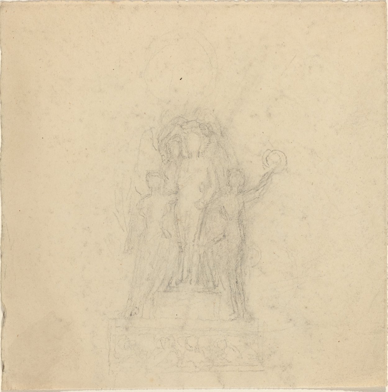 Studier for et monument med kroning av en figur [recto and verso] av John Flaxman