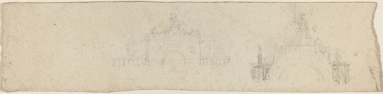 Studier for en triumfbue overvunnet av Britannia [recto and verso] av John Flaxman