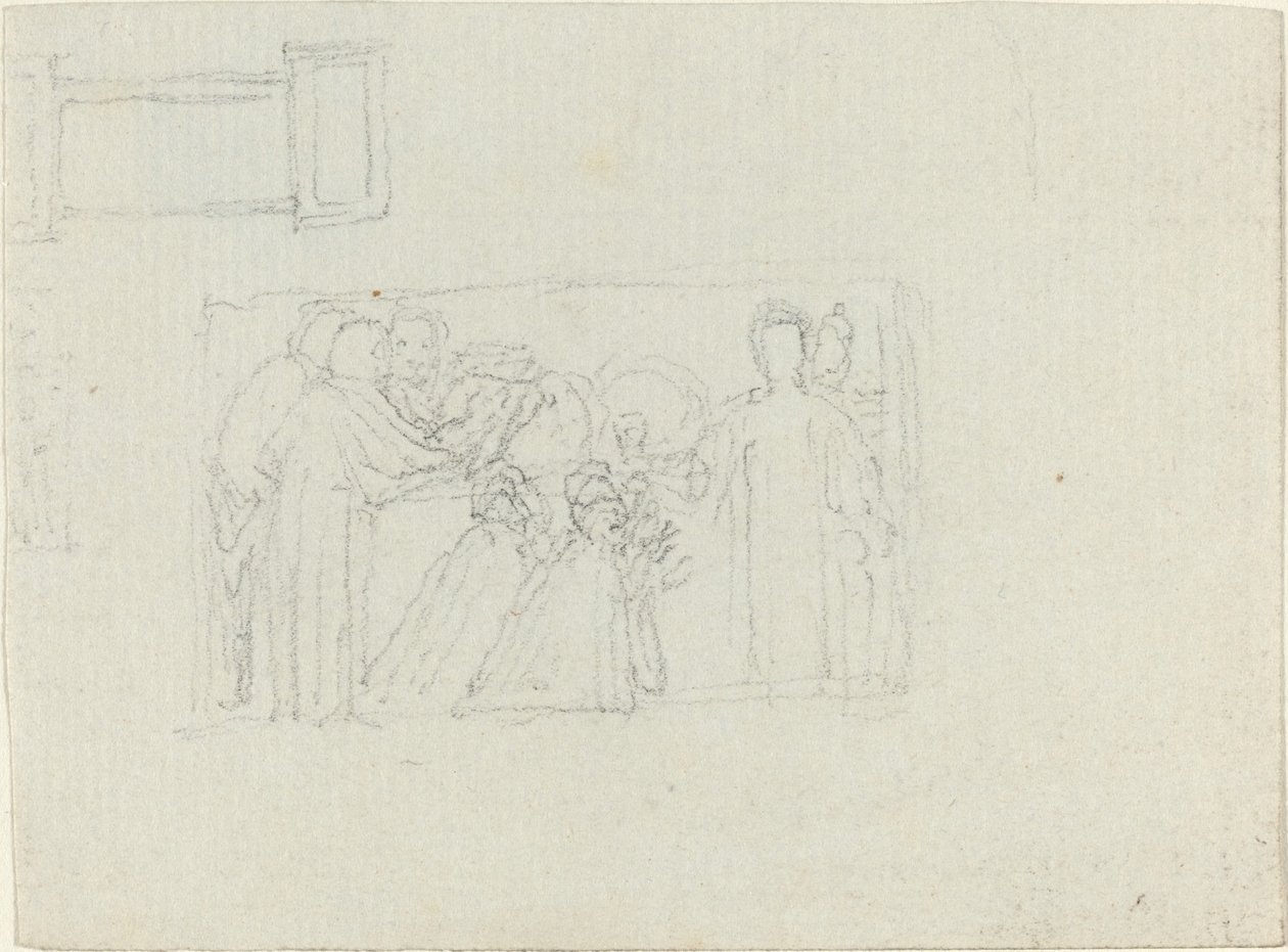Studie for et monument til en prest [recto and verso] av John Flaxman