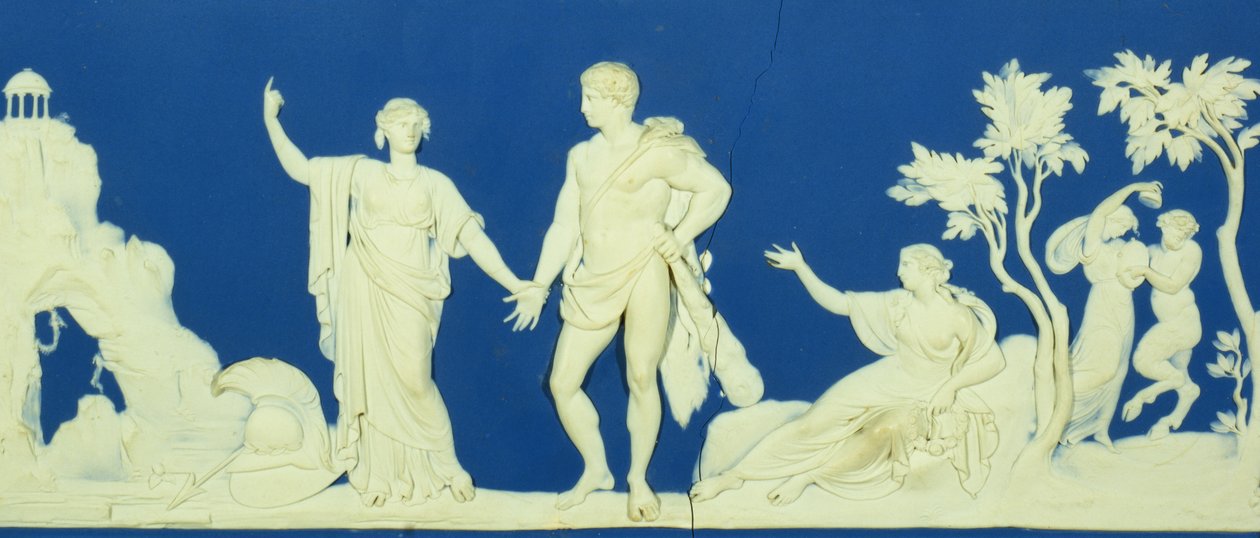 The Choice of Hercules, plakett av Wedgwood (jasperware) av John Flaxman